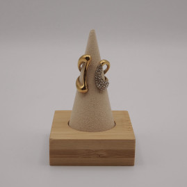 Bague strass doré