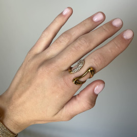 Bague strass doré
