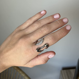 Bague strass argent