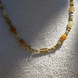 Collier Plume Doré