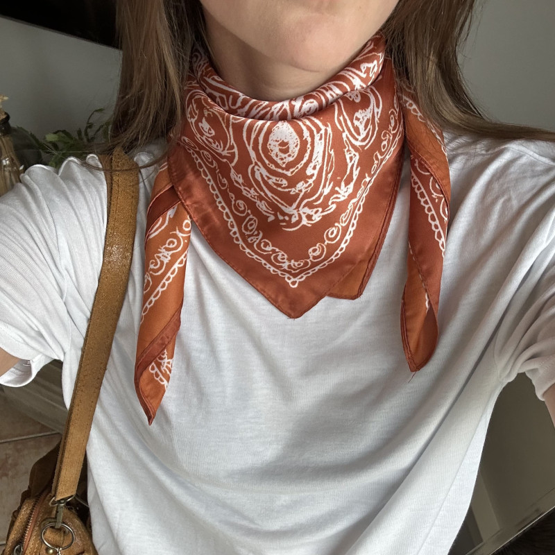 Foulard bandana brique