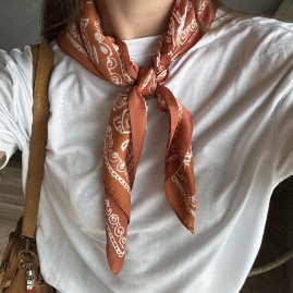 Foulard bandana brique
