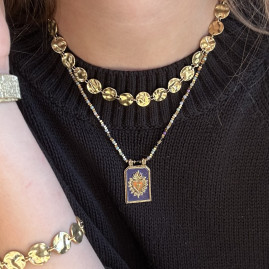 Collier Coeur Violet