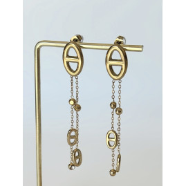 Boucle d'oreille mailles marines