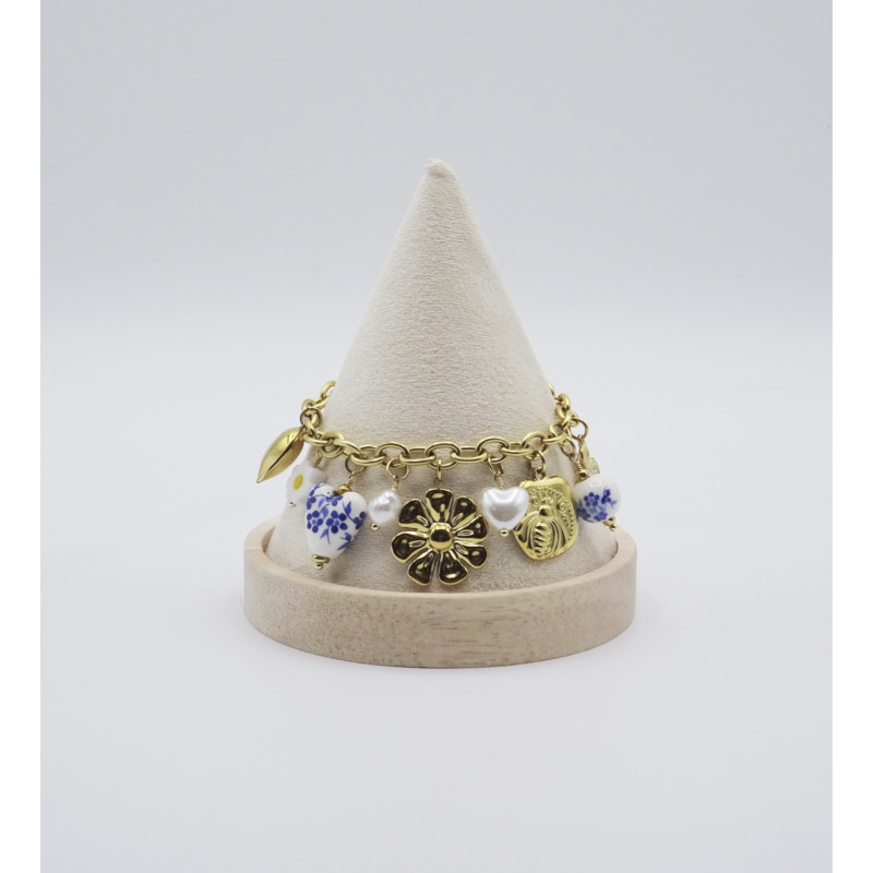 Bracelet charms porcelaine